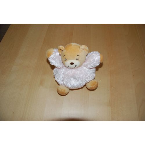 Kaloo Plume Ours Boule Rose Extra Doux
