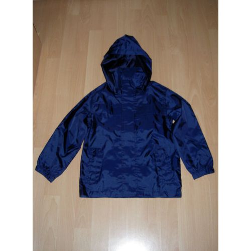 Parka Imperméable Type K-Way Manches Longues Bleu Marine Avec Capuche Mkp.On Taille 8 Ans
