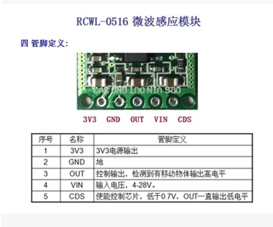 RCWL-0516 Module de commutateur d'induction de radar  micr... - 2