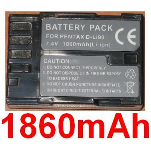 Batterie Pour PENTAX D-LI90 DLI90 DSLR K7 K-7 **1860mAh**