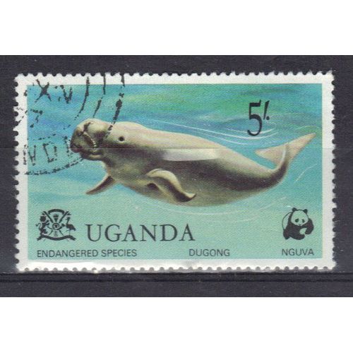 Ouganda 1977 : Faune En Danger De Disparition : Dugong - Timbre Oblitéré