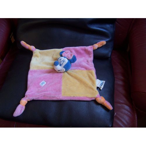 Doudou Plat Minnie Mickey Disney 4 Noeuds
