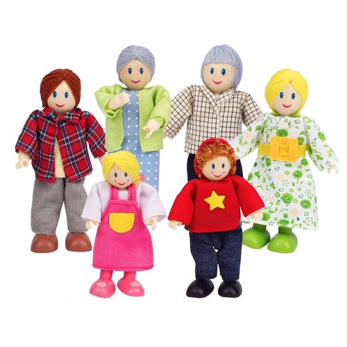 Poupées En Bois Pour Maison De Poupée, Famille De 6, Hape