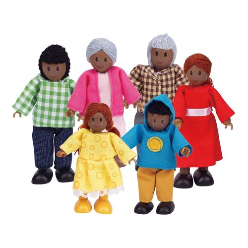 Famille De 6  Poupées En Bois Pour Maison De Poupée, Hape