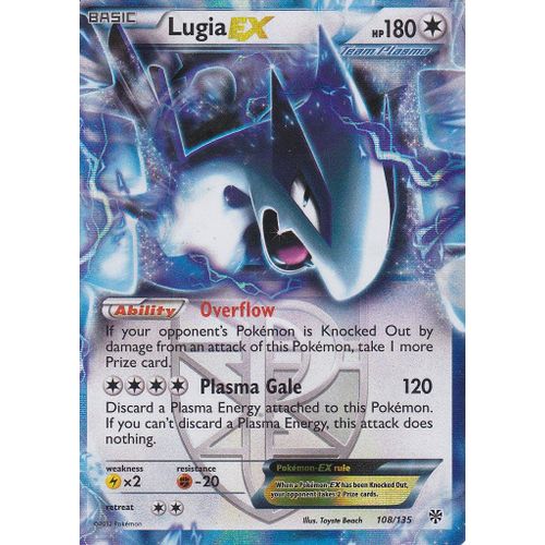 Carte Pokemon - Lugia Ex - 108/135 - Tempete Plasma -