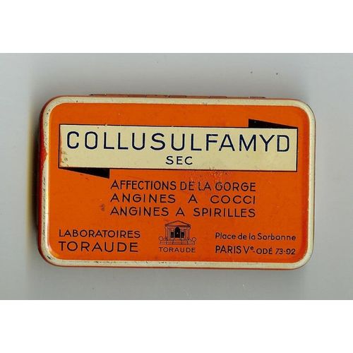 Boite Ancienne Métal Collusulfamid Sec/ Labo Toraude