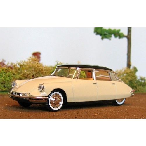 Citroen Ds 19 1956 Universal Hobbies 1/43 Editions Atlas Creme Avec Toit Noir-Universal Hobbies