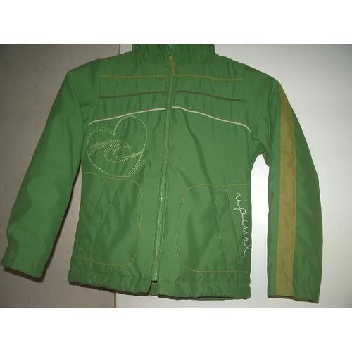 Blouson Rip Curl Vert Taille 8ans À Capuche Comme Neuf !!!