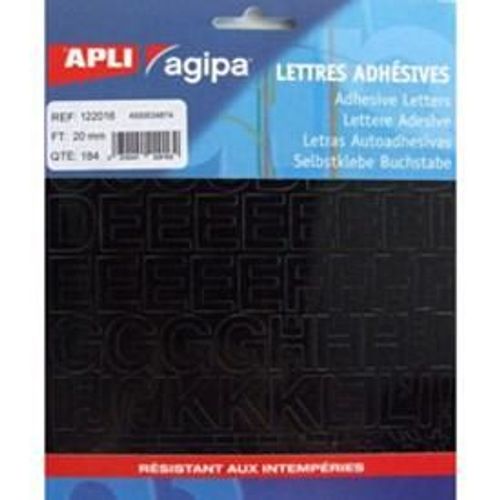 Agipa 192 Lettres Adhésives Noir 30mm