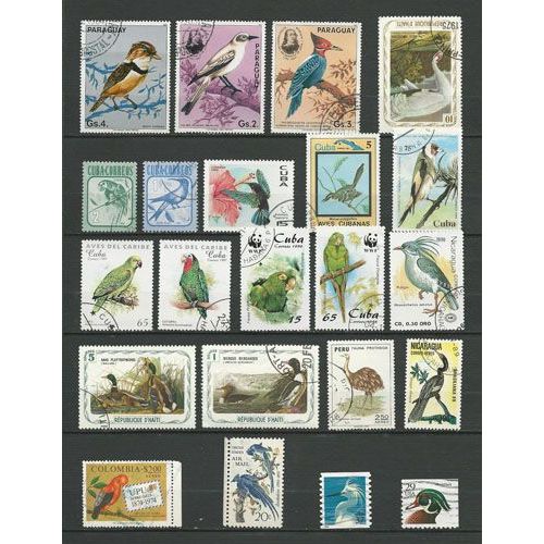 Oiseaux Divers - Lot Timbres (9).