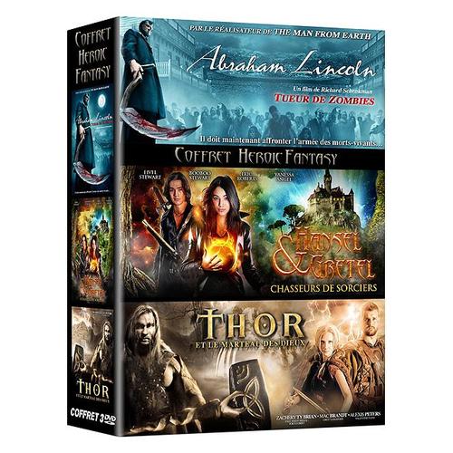 Coffret Heroic Fantasy : Abraham Lincoln, Tueur De Zombies + Hansel Et Gretel : Chasseurs De Sorciers + Thor Et Le Marteau Des Dieux - Pack