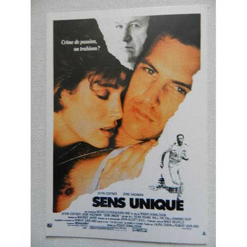 Carte Postale De L'affiche Du Film Sens Unique Avec Kevin Cosner