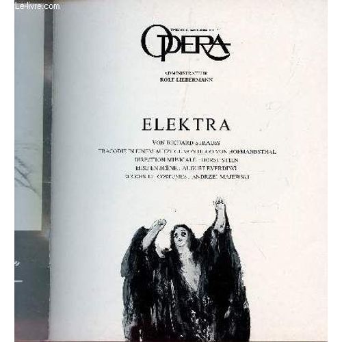 Plaquete Du Theatre National De L'opera / Elektra, Von Richard Strauss ....