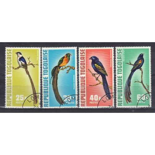 Togo 1972 : Oiseaux Exotiques - Série Entière De 4 Timbres Oblitérés