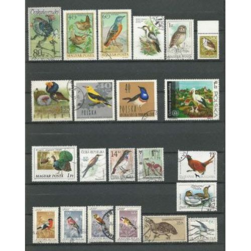 Oiseaux Divers - Lot Timbres (12).