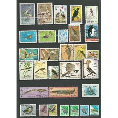 Oiseaux Divers - Lot Timbres (13).