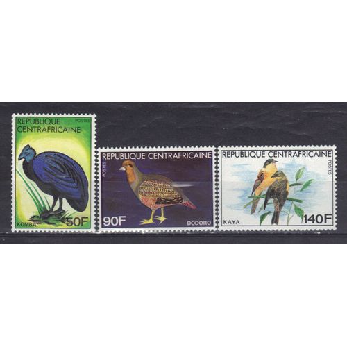 Centrafrique 1981 : Faune : Oiseaux : Komba / Dodoro / Kaya - Série Entière De 3 Timbres Neufs **