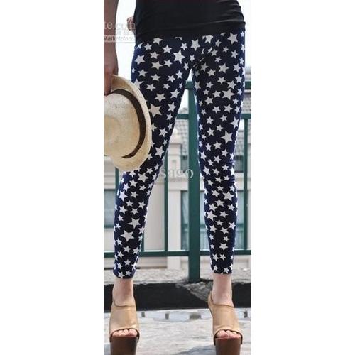 Leggings Sexy Woman Pants  Etoiles Blue Stars 34 36