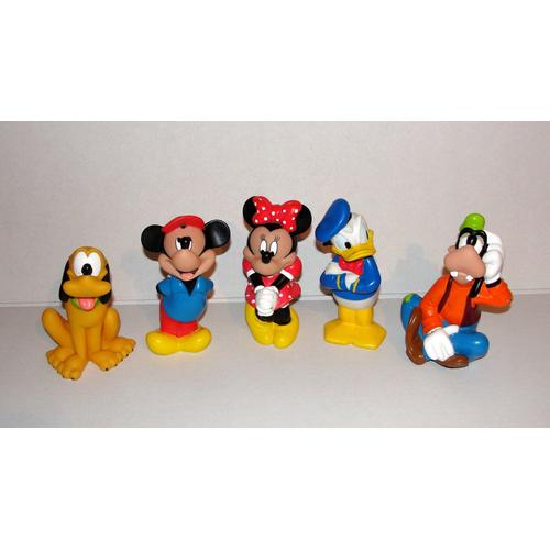 Mickey Donald  Minnie Pluto Dingo Lot De 5 Ancien Pouet Disney