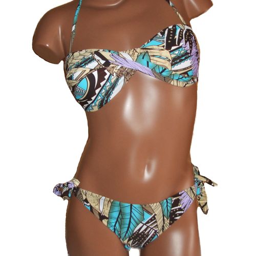 Maillot De Bain Femme Bikini 2 Pièces Push Up Multicolore
