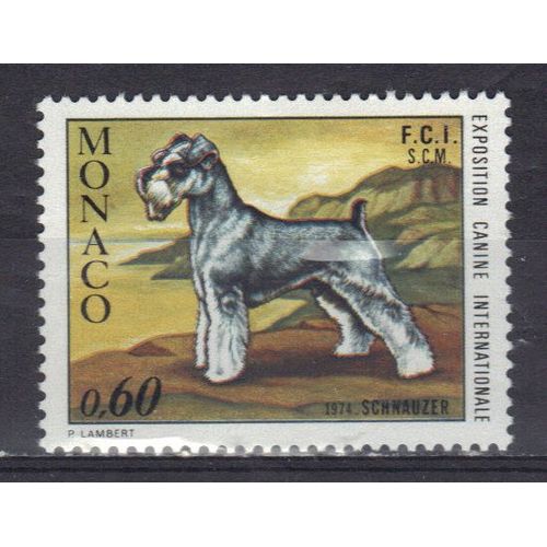 Monaco 1974 : Exposition Canine Internationale De Monte-Carlo : Schnauzer - Timbre Neuf ** Cote 6,10 ¿