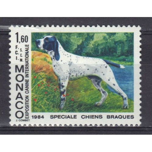 Monaco 1984 : Exposition Canine Internationale "Spécial Braques" À Monte-Carlo : Braque D'auvergne - Timbre Neuf ** Cote 4,70 ¿