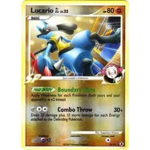 Lucario Gl Platine Niveaux Emergeant Niv.32 (Pokemon De Champion)