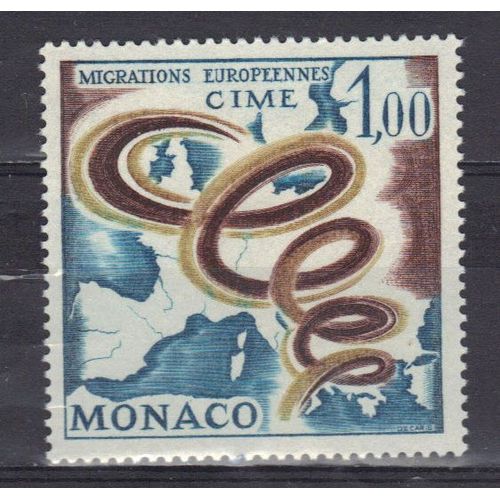 Monaco 1967 : Comité Intergouvernemental Pour Les Migrations Européennes : Symbole Sur Carte De L'europe - Timbre Neuf **