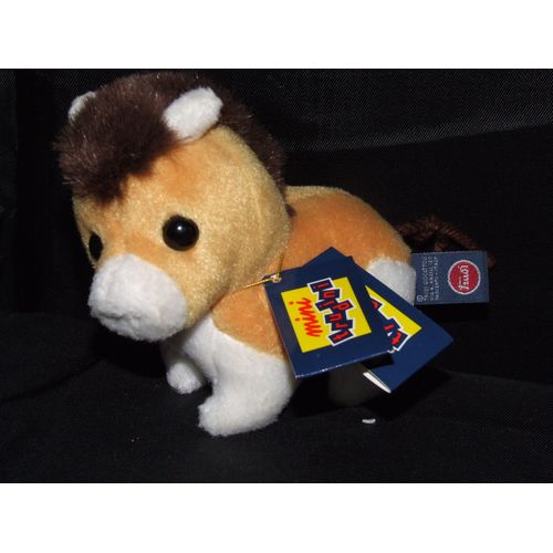 Cheval Trudi Doudou Mini Poney Marron Blanc Peluche De 13 Cm