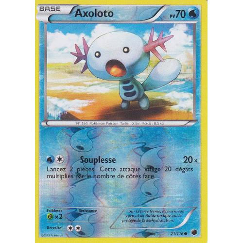 Carte Pokemon - Axoloto - 21/116 - Reverse - Glaciation Plasma -