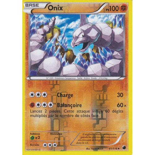Carte Pokemon - Onix - 61/116 - Reverse - Glaciation Plasma -