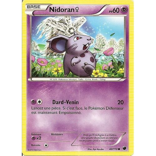 Carte Pokemon Glaciation Plasma Nidoran 40/116 Francaise