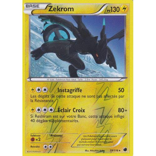 A63 Rare Carte POKEMON Zekrom 130 PV 50/99