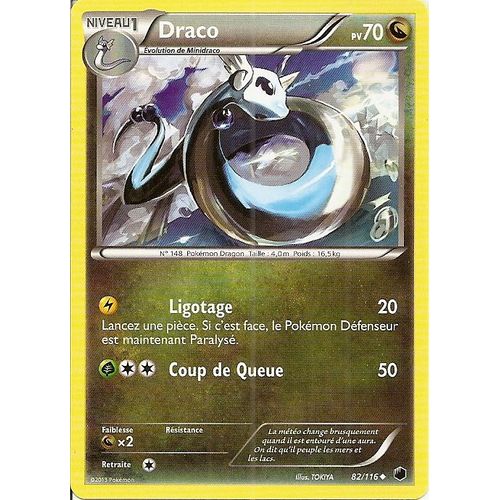 Carte Pokemon Glaciation Plasma Draco 82/116 Francais