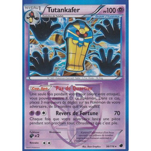 Carte Pokemon - Tutankafer - 56/116 - Holo Rare - Glaciation Plasma -