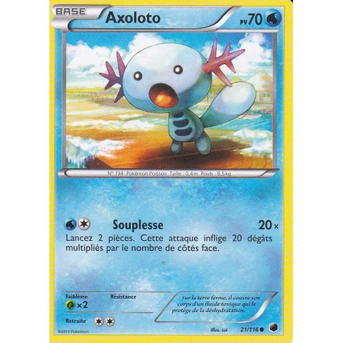Carte Pokemon - Axoloto - 21/116 - Glaciation Plasma -