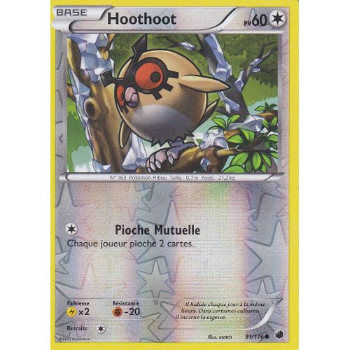 Carte Pokemon - Hoothoot - 91/116 - Reverse - Glaciation Plasma -