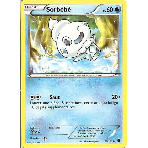 Carte Pokemon Glaciation Plasma Sorbebe 27/116 Francais