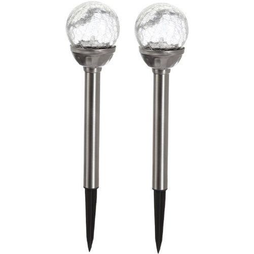 Best Season 477-37 Lampe De Jardin Led À Énergie Solaire Argent 39 X 8 Cm Lot De 2 Import Allemagne