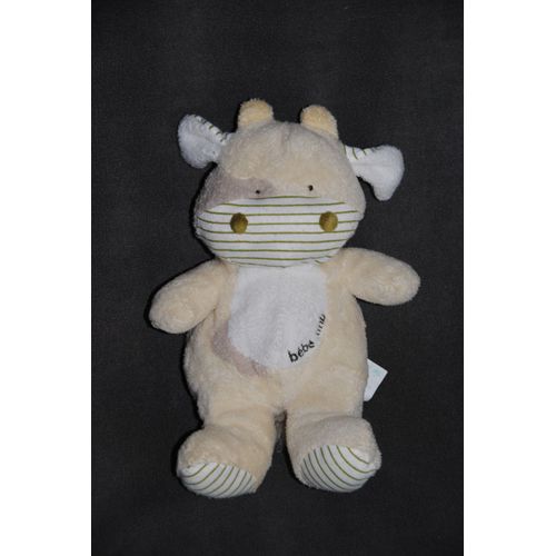 Doudou Peluche Vache Kimbaloo La Halle Beige Raye Bebe Kmb 28 Cms