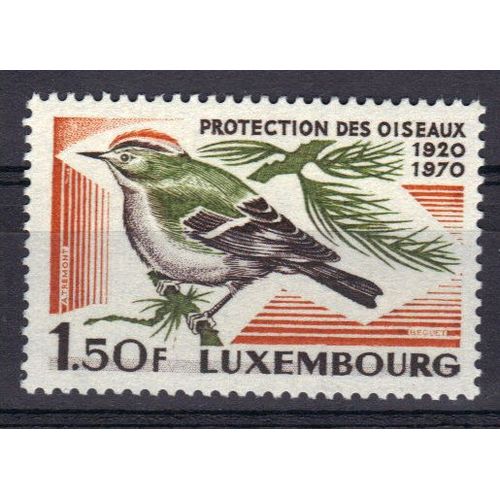 Luxembourg 1970 : 50è Anniversaire De La Ligue Luxembourgeoise Pour L'étude Et La Protection Des Oiseaux : Roitelet - Timbre Neuf **