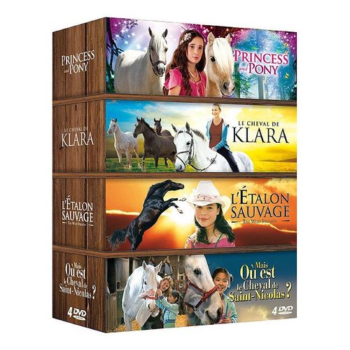 Cheval - Coffret 4 Films : Princess And Pony + Le Cheval De Klara + L'étalon Sauvage + Mais Où Est Le Cheval De Saint-Nicolas ? - Pack