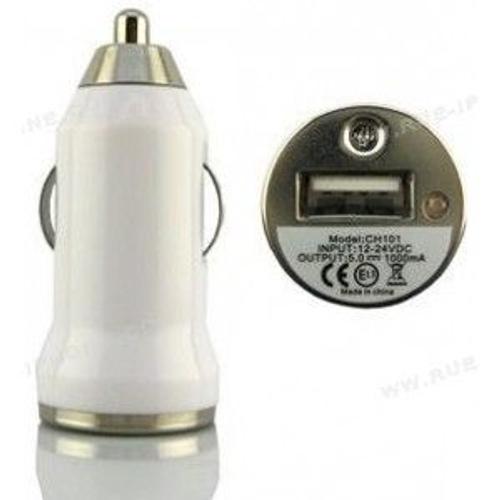 Adaptateur Allume-cigare USB ? USB/12V BLANC