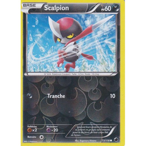 Carte Pokemon - Scalpion - 71/116 - Reverse - Glaciation Plasma -