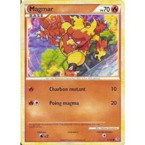 Carte Pokemon Magmar Base - Heartgold Soulsilver Déchainement - 70 Pv 52/95