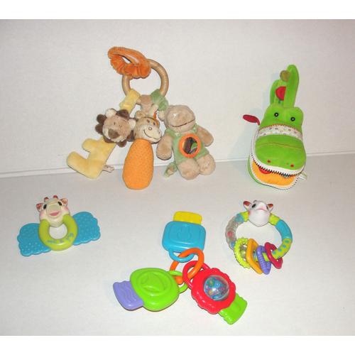 Lot De 5 Jeux D'eveils Hochets Pour Les Tous Petits.Vulli Noukie's Lilliputiens