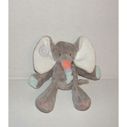 Doudou Elephant Gris  Nattou  For Thermoscan Bubbles 18 Cm