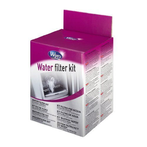 Wpro Ufk001 Kit Filtration Universelle Pour Réfrigérateur Américain Support Mural Avec Indicateur De Remplacement, Pile, Tuyau De Raccordement, Tuyau D'alimentation, Raccord Filtre Non Fourni