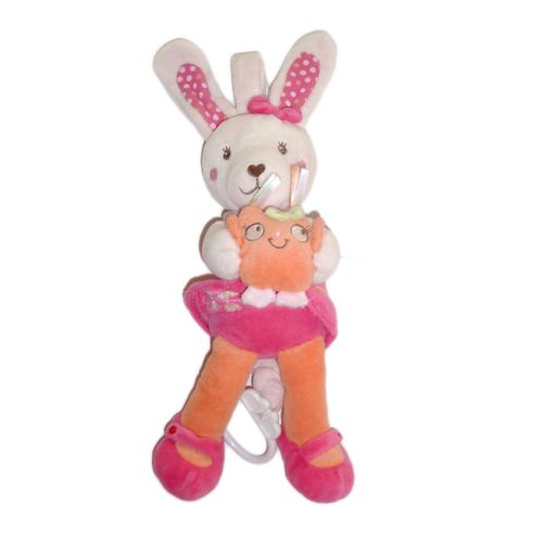 Doudou Lapin Tex Baby Peluche  Rose Musical Boite À Musique  Chouette Orange