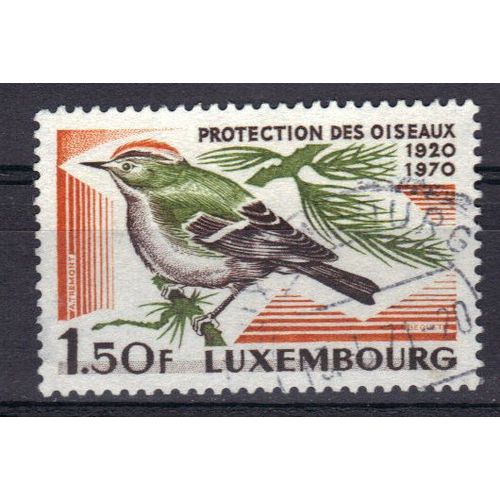 Luxembourg 1970 : 50è Anniversaire De La Ligue Luxembourgeoise Pour L'étude Et La Protection Des Oiseaux : Roitelet - Timbre Oblitéré